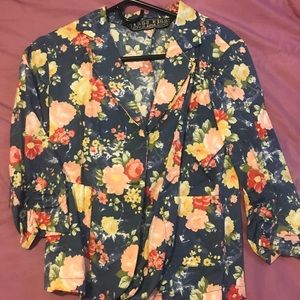Flower print blazer